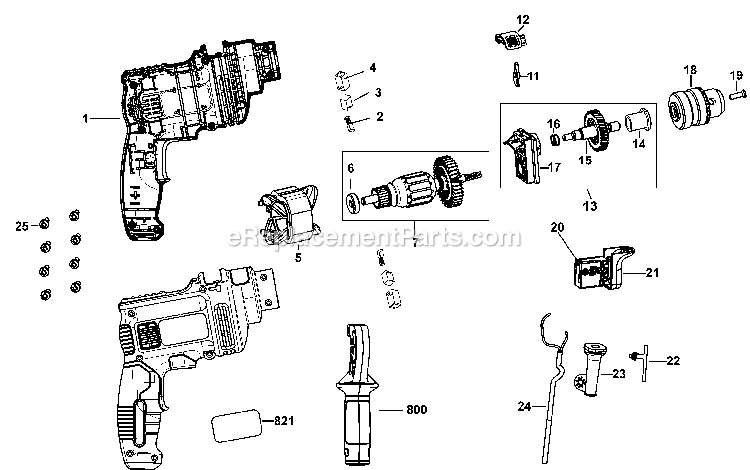 Black and Decker TP550-B3 (Type 1) 550w 10mm Single Speed Ha Power Tool Page A Diagram